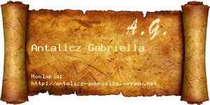 Antalicz Gabriella névjegykártya